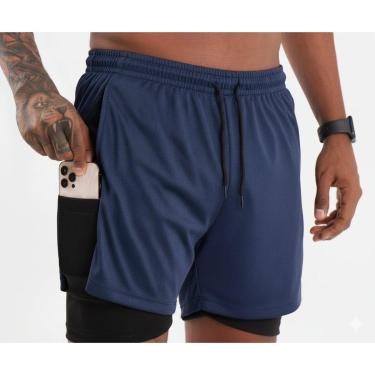 Imagem de Bermuda Dupla Compressão Masculina Short Fitness Academia-Masculino