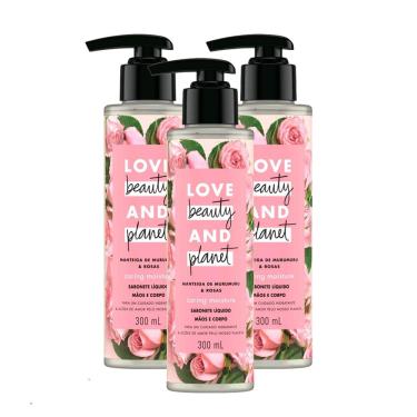 Imagem de Kit 3X 300ml Sabonete Líquido Love Beauty And Planet Caring Moisture