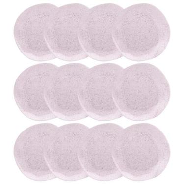 Imagem de Kit Jogo 12 Pratos Fundos Oxford Porcelana Ryo Pink Sand 22,5 cm
