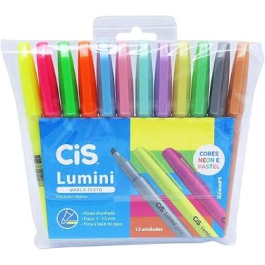 Imagem de Marca Texto Lumini, CIS, 56.9801, Multicor, Estojo com 12 unidades (7 Cores Pastel e 5 Neon)