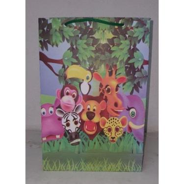 Imagem de 10 Sacolas Temáticas Lembrancinha Festa Selva Safari. - sacola papelao