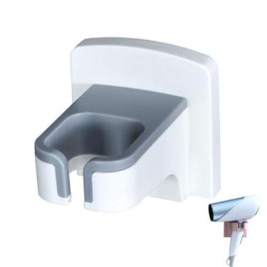 Imagem de Suporte de secador de cabelo, ferramenta autoadesiva para cuidados com os cabelos, mãos livres, suporte para secador de cabelo, bancada de banheiro, secador de cabelo, organizador de secador de cabelo