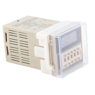 Imagem de MOPFOL Relé temporizador digital DH48S-2Z 24VAC/DC – Display LCD 0,01S-9999H Faixa com ajuste de mostrador para controle industrial