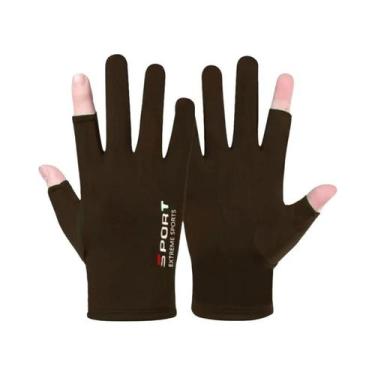 Imagem de Luvas Masculinas De Verão Em Seda Gelada Com Proteção Solar Para Dirig