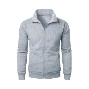 Imagem de Jaqueta Masculina De Outono Com Zíper, Manga Longa, Quente, Cor Sólida