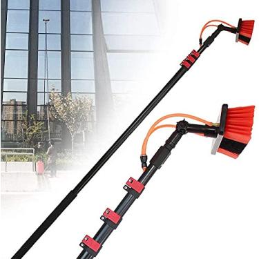 Imagem de Escova telescópica de spray de água de 3,6 a 11 m para limpeza de painel solar, ferramenta multiuso para lavadora de janelas, limpador de painel fotovoltaico eficiente, fácil de usar
