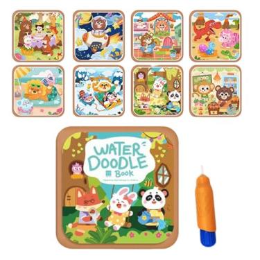 Imagem de Livro de colorir marcador de água – Suprimentos reutilizáveis para rabiscos – Livro de pintura em aquarela, para meninos, meninas, crianças, adultos, estudantes, artistas, iniciantes, jovens, escola