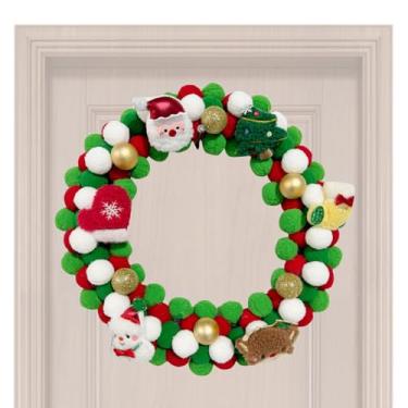 Imagem de Guirlandas de Natal | Decorações de bola de feltro de 34,8 cm | Guirlanda de feltro de Natal | para casa, sala de estar, quintal, berçário, festa de inverno