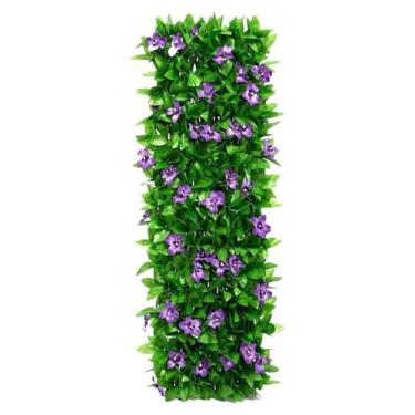 Imagem de Sebes falsas – Materiais artificiais de jardinagem expansíveis falsos com flores | Painéis de parede ao ar livre | para aluguel de empresas de apartamento em casa, hotel, restaurante, apartamento