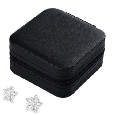 Imagem de Caixa de joias para viagem, porta-joias portátil - Estojo de armazenamento de bugigangas - para anéis, brincos, mulheres, esposa, namorada, viajantes frequentes, férias, viagem de negócios