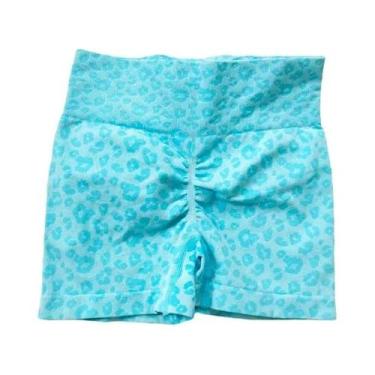 Imagem de Shorts Femininos De Cintura Alta Com Estampa De Leopardo, Efeito Levan