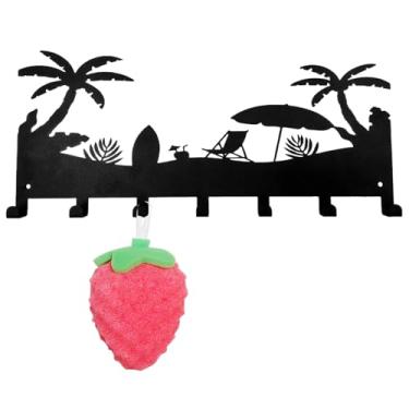 Imagem de Porta-chaves na parede – com 7 ganchos de metal adesivo | Organizador moderno para chave de parede, para porta da frente, corredor, sala de estar, quarto, escritório, decoração de casa, casa de