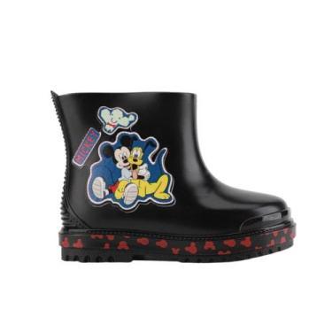 Imagem de Bota Infantil Galocha Grendene Mickey Preta, Preto, Vermelho, 23