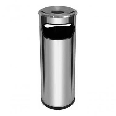 Imagem de Cinzeiro Lixeira Em Aço Inox Com Aro Em Aluminio 30l