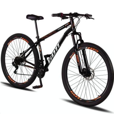 Imagem de Bicicleta Aro 29 Aço Carbono Gott Vortex 21v Com Suspensão E Freio A Disco - Preto E Laranja
