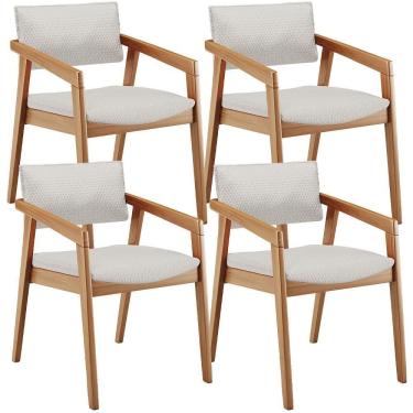 Imagem de Kit 04 Cadeiras Para Sala De Jantar Estar Living Giorgia B04 Bouclê Cru