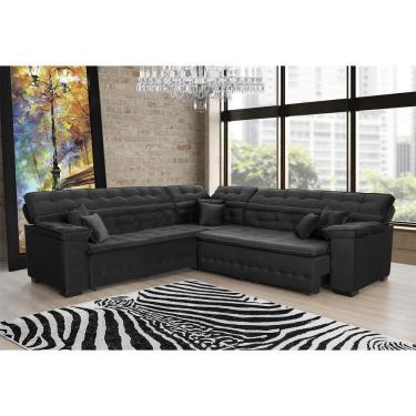 Imagem de Sofá de Canto Magno 2,57x2,57m Preto