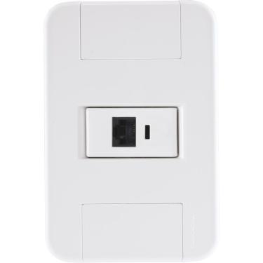 Imagem de Conj 4x2 1 Tomada Rj45 Cat. 6 Tramontina Tablet Branco