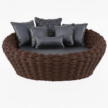 Imagem de Chaise Monique Tricô Náutico Jardim Piscina área Marrom