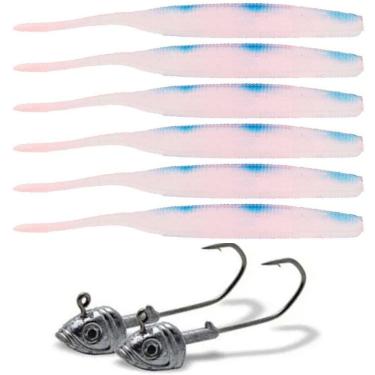 Imagem de Isca Soft Bait Maruri W182 6 Unid + 2 Anzol Jig Head W182 Cor 09