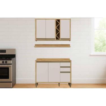 Imagem de Kit Modulado Ronipa 3 Peças Tempranillo C3P45 Amendoa/Off White