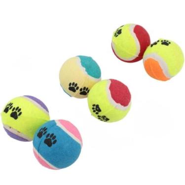 Imagem de Kit 2 Bolas Tênis Pet 6cm C/ Patinhas Cachorro Lovely Vibe