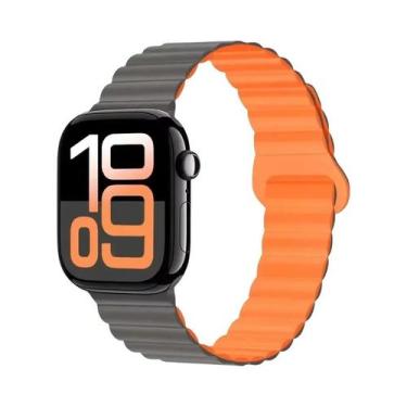 Imagem de Pulseira Esportiva Magnética De Silicone 42mm 44mm 45mm 46mm 49mm Para