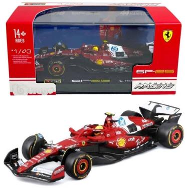 Imagem de Miniatura Bburago Ferrari SFR Team Race Car SF-25 F1 2025 Lewis Hamilton 44 1/43 c/ Piloto