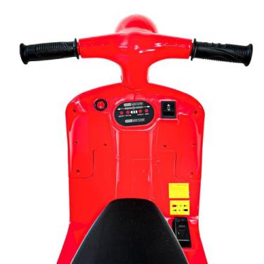 Imagem de Moto Infantil Elétrica Scooter Vermelha 6v Com Baú Som E Luzes Para Cr