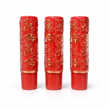 Imagem de Kit Com 3 Unidades Batom 24 Horas Bella Femme Longa Duração, Vermelho