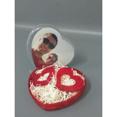 Imagem de Caixa Coração Vermelha + 2 Porta-guardanapos E 1 Quadro personalizado 