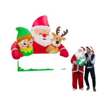 Imagem de Decoração De Natal Inflável Desmontável De 7,2 Pés Com Papai Noel, Due