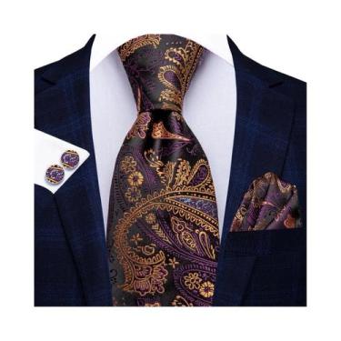 Imagem de Conjunto De Gravata, Lenço De Bolso E Abotoaduras Masculino Rosa Flora