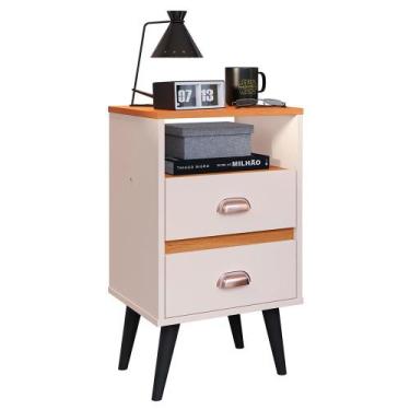 Imagem de Mesa de Cabeceira Retrô Mesinha Pequena Moderna Canto Quarto Apoio Lat