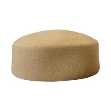 Imagem de Chapéus Fedora Femininos Vintage De Lã Com Topo Plano Para Casamento E