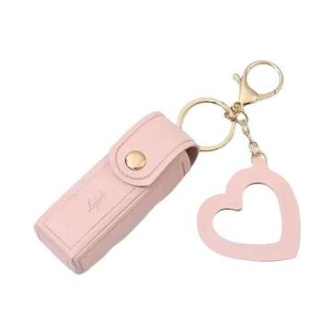 Imagem de Chaveiro De Batom Vermelho, Porta-Moedas Portátil Com Espelho, Mini Bo