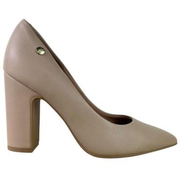 Imagem de Sapato Scarpin Feminino Vizzano Salto Alto Grosso Cor:BegeTamanho:37, 