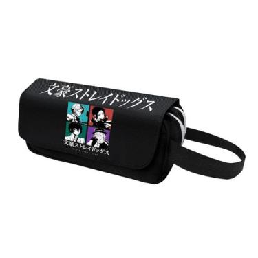 Imagem de Bolsa de lápis Bungos Strays Dogs de nylon de grande capacidade 20x10x