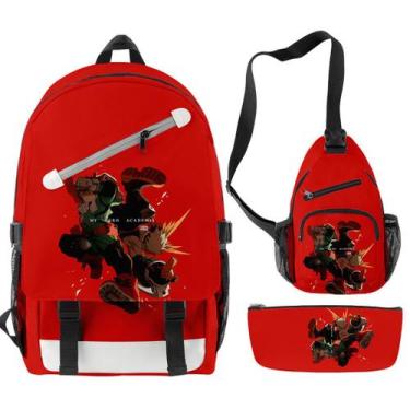 Imagem de Conjunto de mochilas escolares, 3 peças Mys Heros Academias para crian