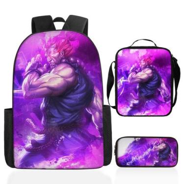 Imagem de Conjunto de mochilas Akumas Anime School, 3 peças com bolsa de ombro -