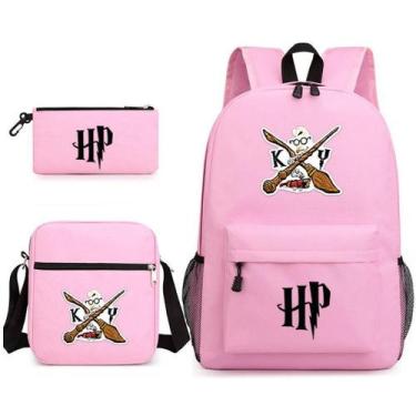 Imagem de Conjunto de mochilas com estampa de coruja, bolsa escolar Potter para 