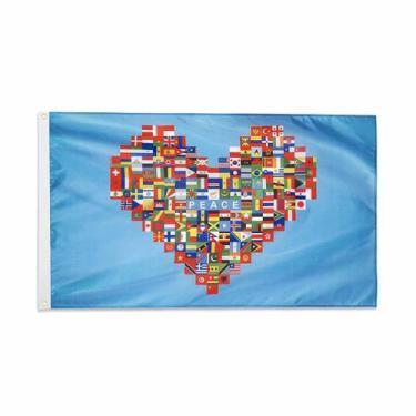 Imagem de Tapeçaria Peace Flag Art Anime Wall Pendure 150x90cm poliéster - yiwei