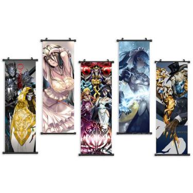 Imagem de Arte de parede em tela Overlords Ainzs Ooals Towns Anime 5 painéis - y