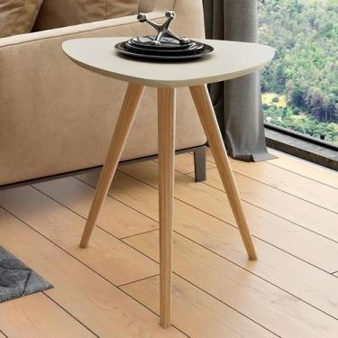Imagem de Mesa Lateral para Sala 52,5cm com Pés Torneados em Madeira - Casa Lar 
