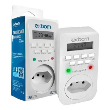 Imagem de Tomada Bivolt com Temporizador Timer com LCD 18 programações Exbom TMD