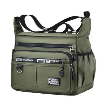 Imagem de Bolsa Transversal Masculina Para Negócios, Bolsos Em Camadas, Alça De 