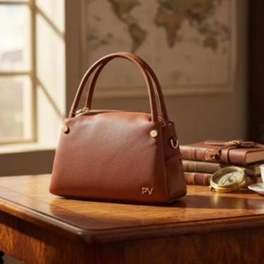 Imagem de Bolsa feminina baú marrom caramelo Pavão de Ouro-Feminino