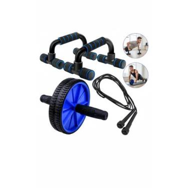 Imagem de Kit Fitness: Roda Abdominal, Flexão e Corda - Congratulations Store