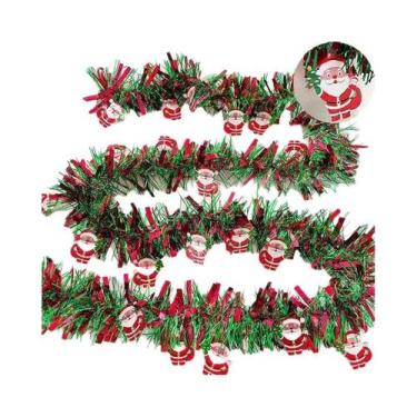 Imagem de Guirlandas De Natal Vermelhas E Verdes 2/10M Para Decoração De Árvores