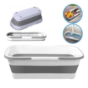 Imagem de Balde Retratil 15 Litros Bacia Mop Grande Dobravel Silicone